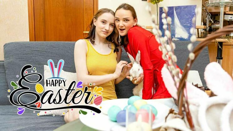 [ClubSweethearts] - Lesbian Easter Love with Shaved Pussy