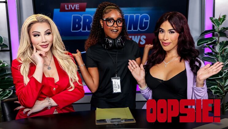 [Oopsie!] - Big Tit Blonde and Brunette Latina Double Blowjob & Facial - Destiny Mira - Ariel Demure - Avery Lust