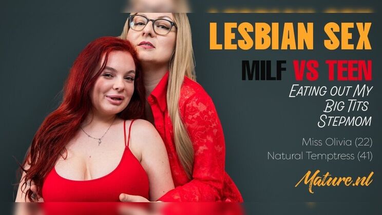 Miss Olivia Tastes Her Busty Blonde Stepmom's Big Pussy Lips