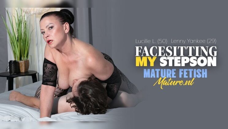 Big Clit MILF Lucille L. Smothers Stepson – She Grinds Her Shaved Pussy On His Mouth